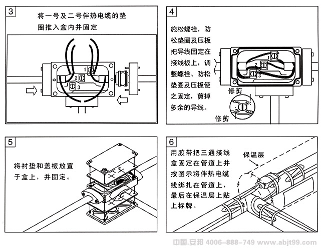 電日皮视频网站帶（日皮视频网站電纜）三通電源接線盒安裝圖（二）